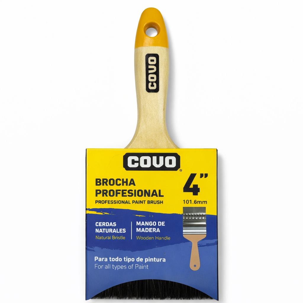 BROCHA M/MAD 4″ NEGRA COVO CV-PRW-4B