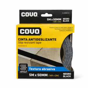 CINTA ANTIRRESBALANTE 5″X50MT NEGRO COVO CV-AST50X5-BK
