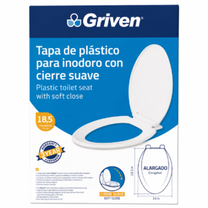 ASIENTO WC 18.5" ELONG C/SUAVE BLANCO GRIVEN A367-LPA-237