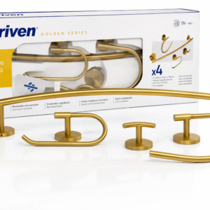 ACCESORIO P/BA?O 4PZA DORADO GRIVEN GV-GH60200-FBS