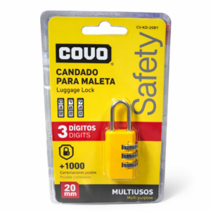 CANDADO PLANO 20MM COMBINACION BLIST COVO CV-KD-20BY