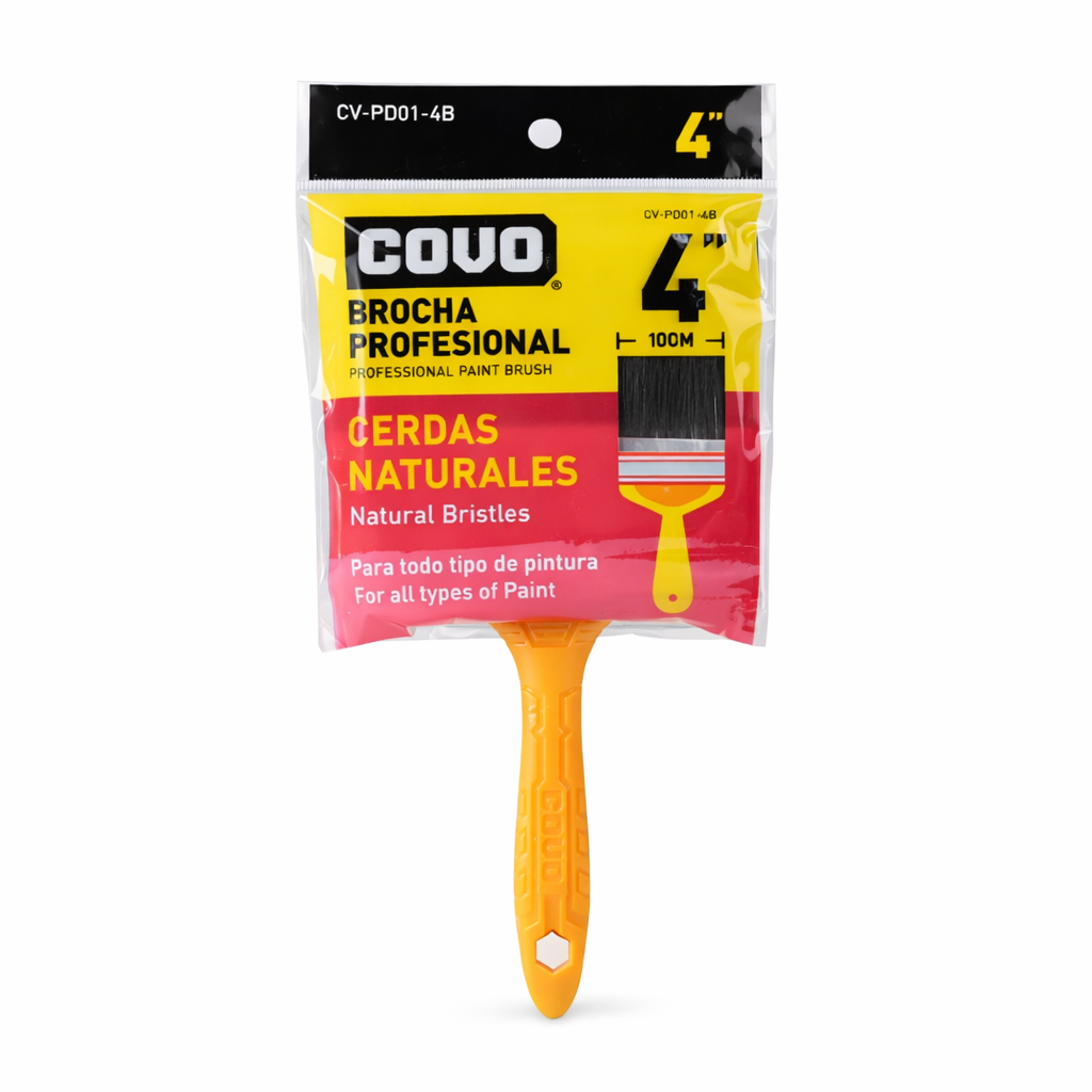BROCHA M/PLAST 4″ NEGRA COVO CV-PD01-4B