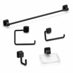 ACCESORIO P/BA?O 5 PZA NEGRO GRIVEN GVB-BSB-5PCS