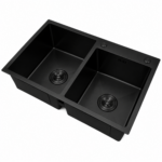 FREGADERO 2TINA B/TOPE 80X45X 40CM NEGRO GRIVENELITE GRV8045
