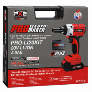 LLAVE IMPACTO 1/2″ 2200RPM INALAMB PROMAKER PRO-LI20KIT