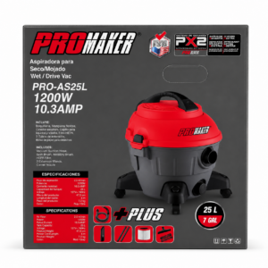 ASPIRADORA HUMEDO/SECO 1200W 7GAL PROMAKER PRO-AS25L