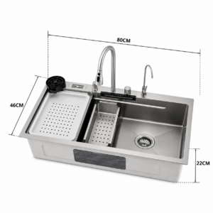 FREGADERO INTEL EMP A/INOX CRO P/DIGIT 80*46*22CM ZAXON 5015E