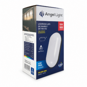 LAMPARA VAPOLETA LED 12W NEGRO ANGEL LIGHT AL-FCE-12W-B