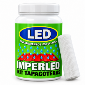 IMPERMEABILIZANTE KIT TAPA GOTERAS 1KG VERDE LED